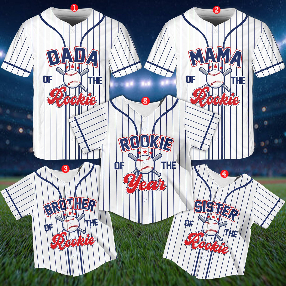 Detailed front view of the baseball and crossed bats graphic on the jersey