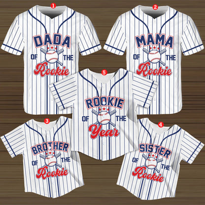 Close up front view of the custom family matching baseball jersey