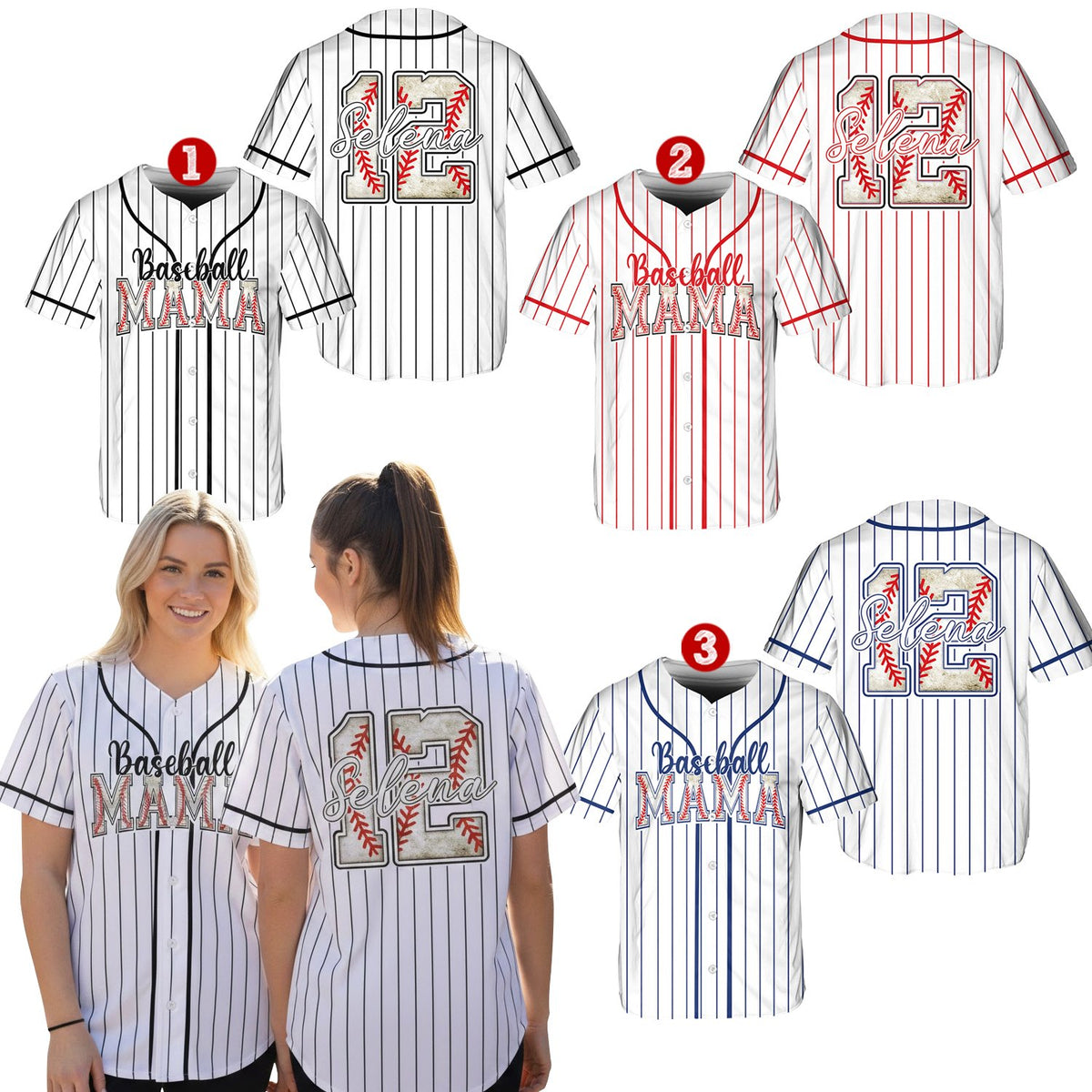 Detail view of the baseball seam texture on the back number