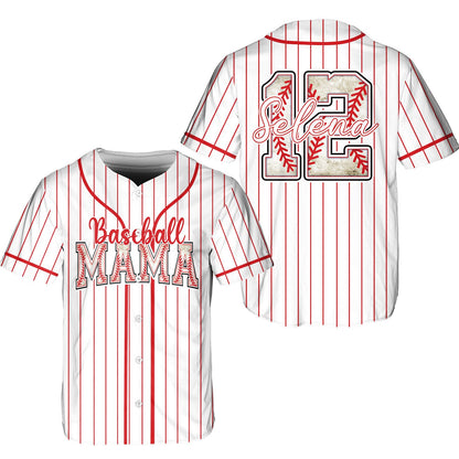Another front view of the white custom baseball jersey