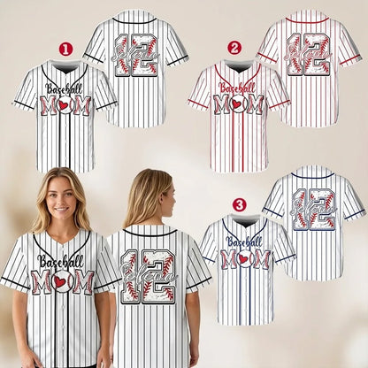 Second lifestyle view of custom mom baseball jersey