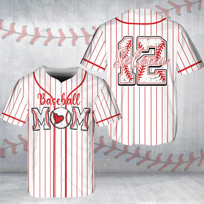 Another front view of white mom baseball jersey