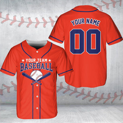 Orange personalized baseball jersey custom design
