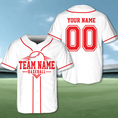 White solid baseball jersey front view six