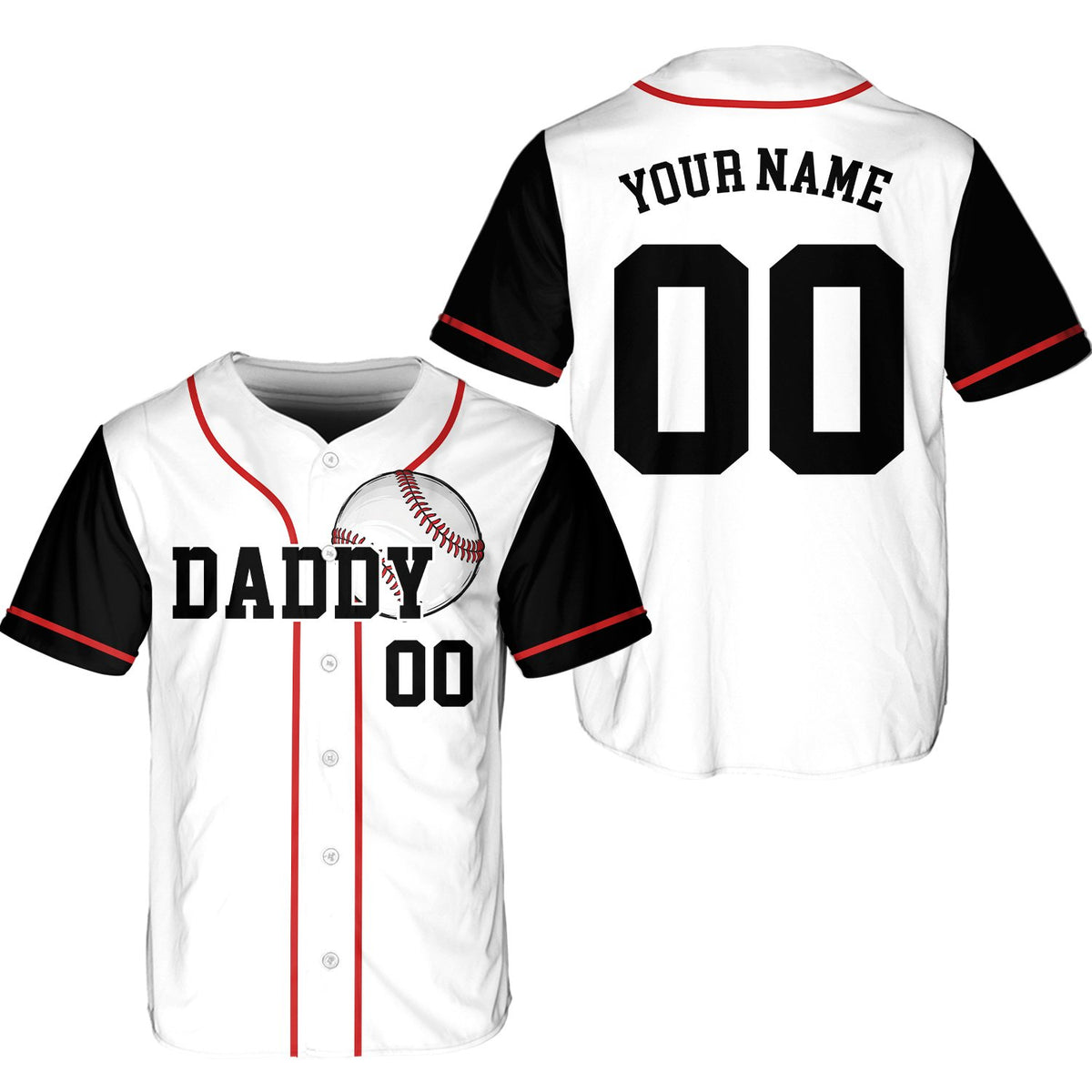 Model wearing custom baseball jersey outdoors