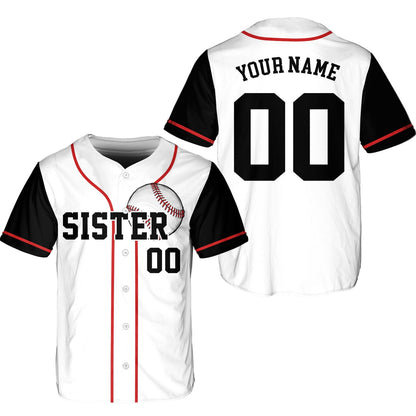 Lifestyle view of adult wearing personalized baseball jersey