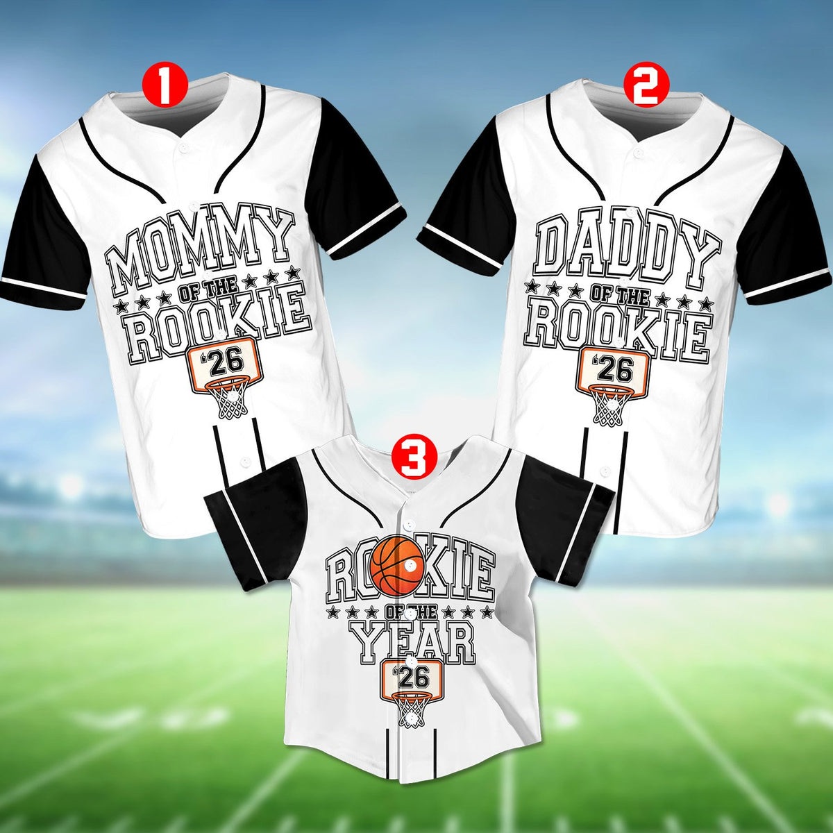 Back view showing custom name and number on baseball jersey