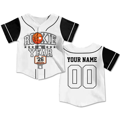 Daddy of the rookie text on personalized baseball jersey