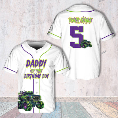 White personalized birthday baseball jersey, additional front view