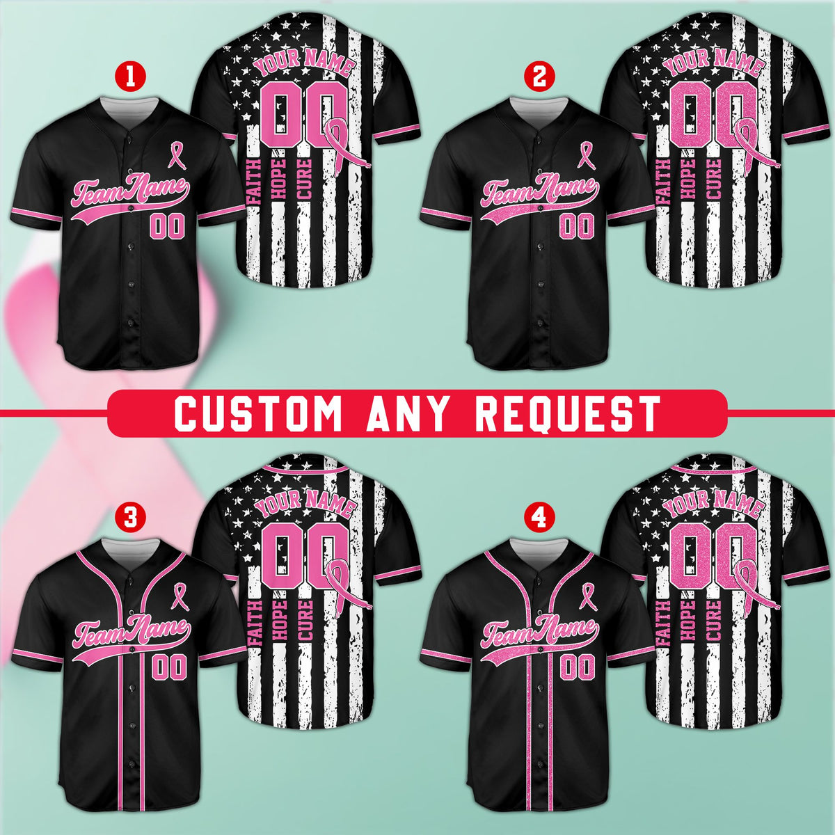 Alternate view showcasing the custom name and number back design of the baseball jersey
