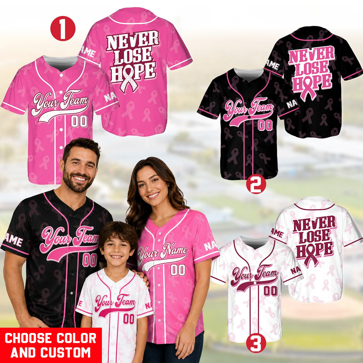 Second lifestyle view of the custom name and number baseball jersey