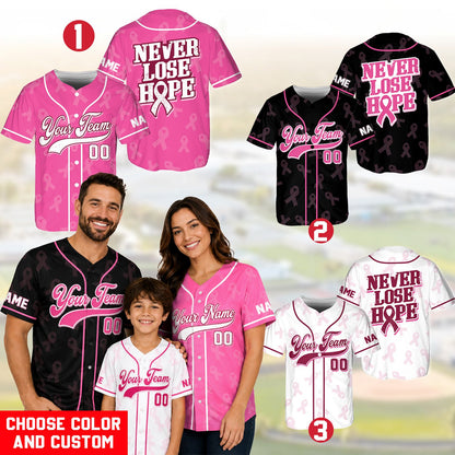 Second lifestyle view of the custom name and number baseball jersey