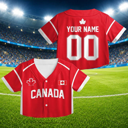 Angled front view of personalized baseball jersey