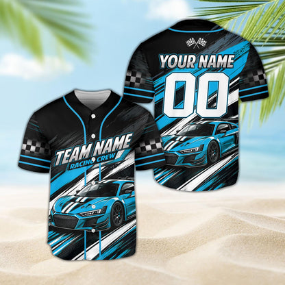Checkered flag sleeve pattern on the personalized jersey