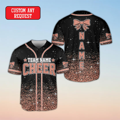 Black cheerleading baseball jersey abstract pattern front view 2