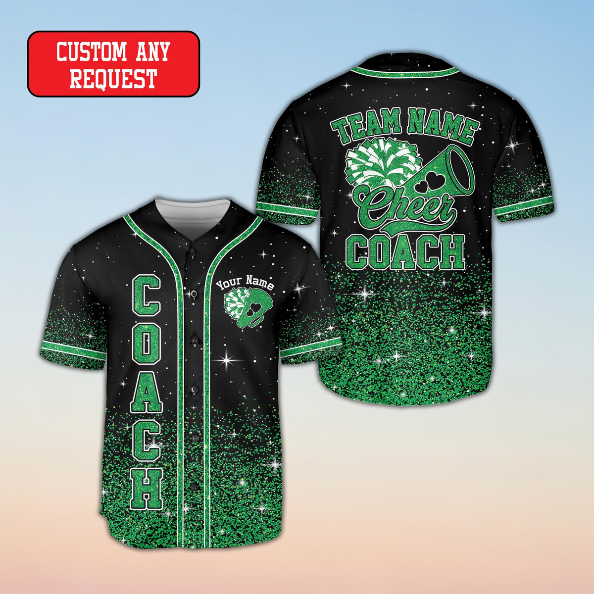Another front view showing the starry highlights on the baseball jersey