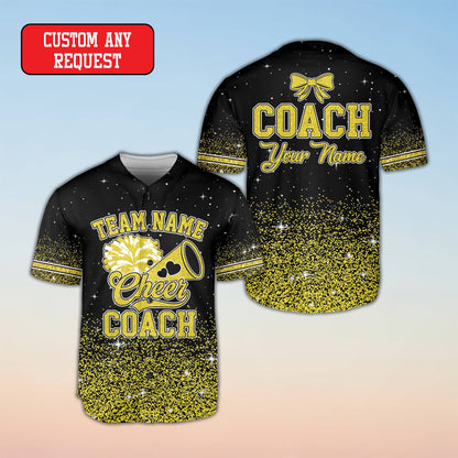 Another angle of the personalized cheerleading baseball jersey