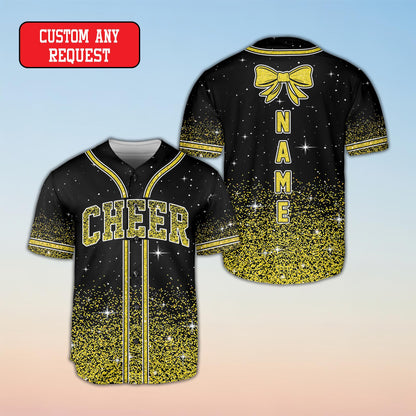 Custom baseball jersey with faux glitter gradient style
