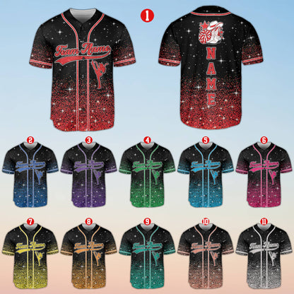 Front view focusing on the abstract starry background of the personalized jersey