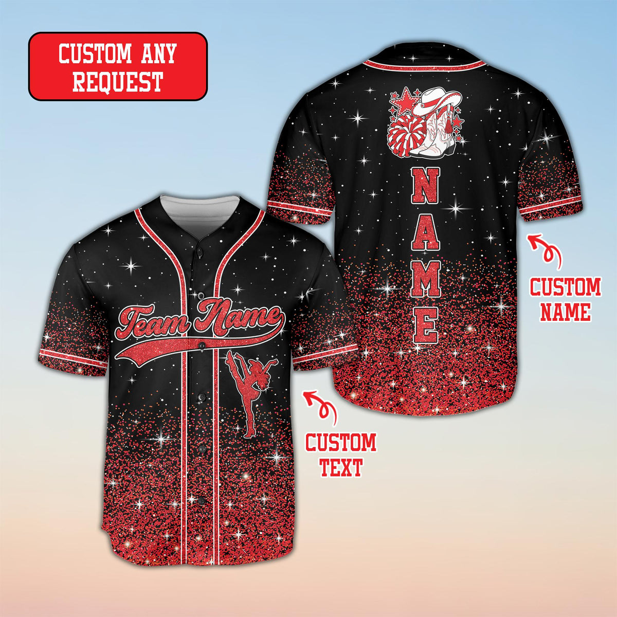 Alternative front view of the cheerleading jersey design