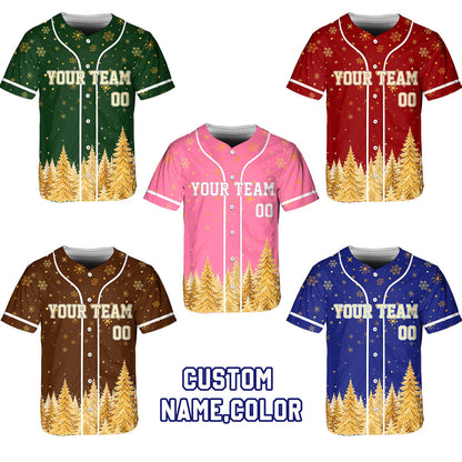 Detailed view of the custom baseball jersey with white piping and snowflake pattern