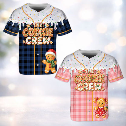 Christmas gingerbread cookie baseball jersey front view