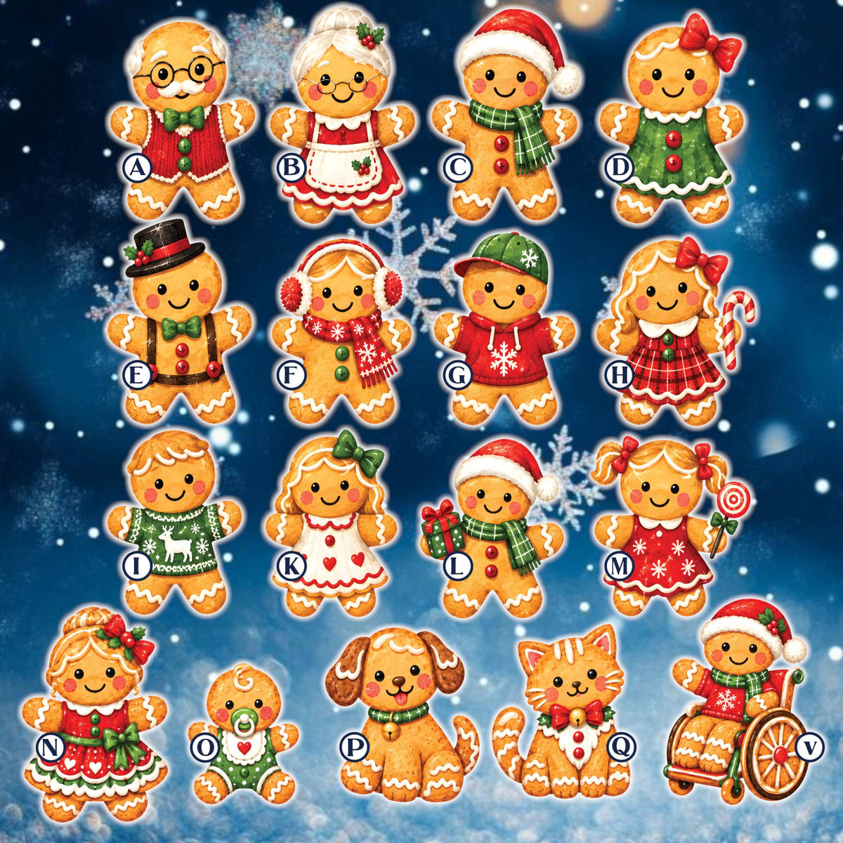 Multicolor view of the Christmas gingerbread cookie baseball jersey