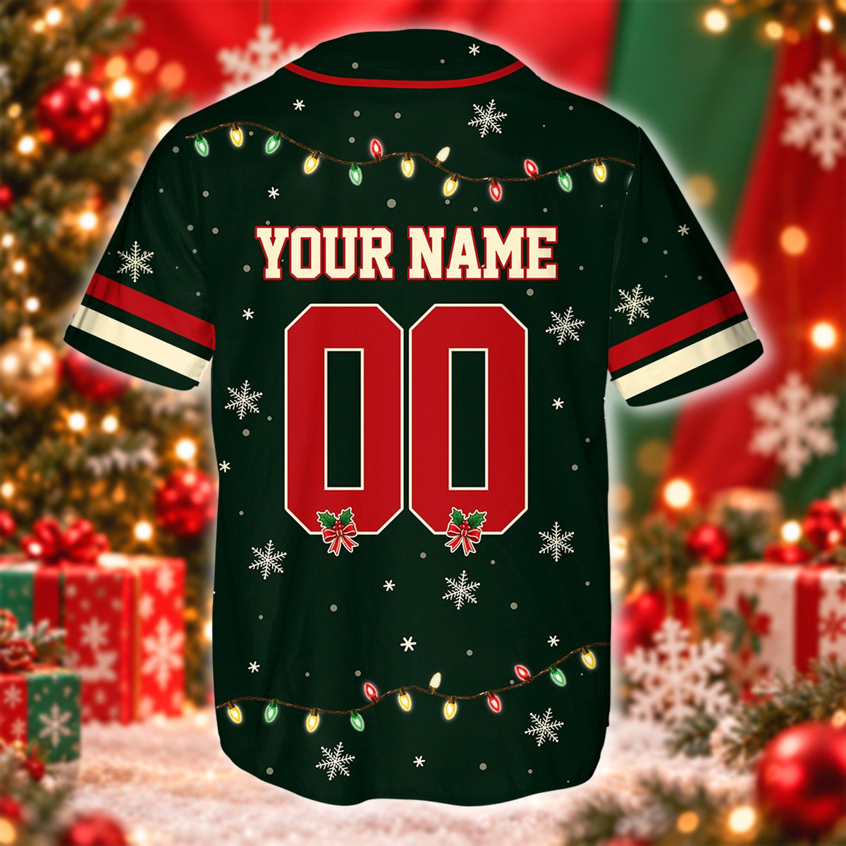 Additional back view of the dark green custom name and number baseball jersey