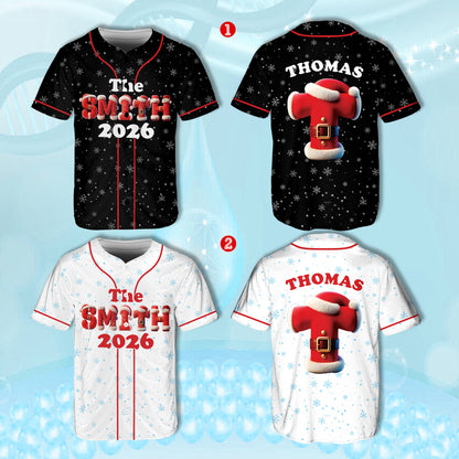 Multicolor personalized baseball jersey, flat front view