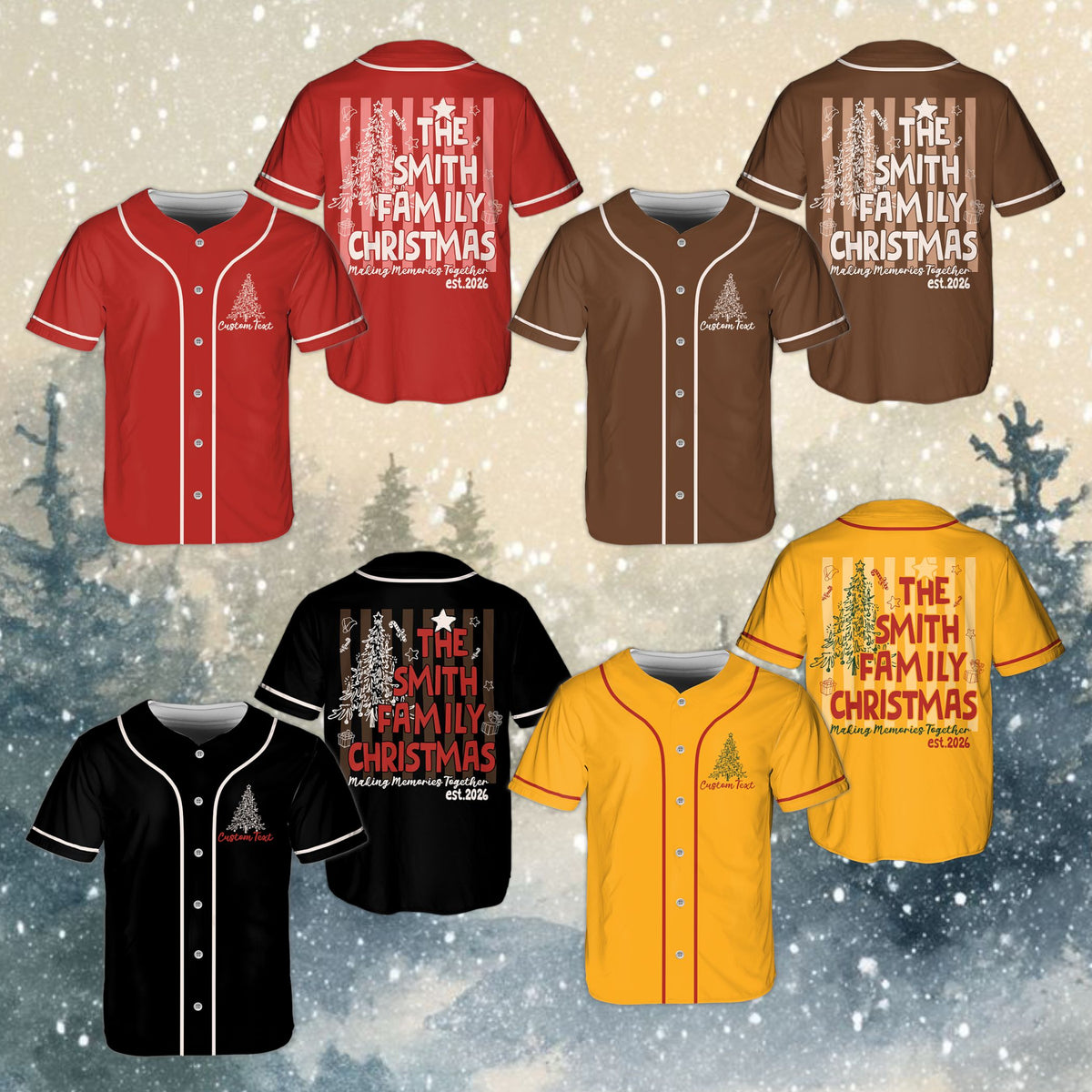 Another lifestyle angle of the customized family holiday baseball jersey