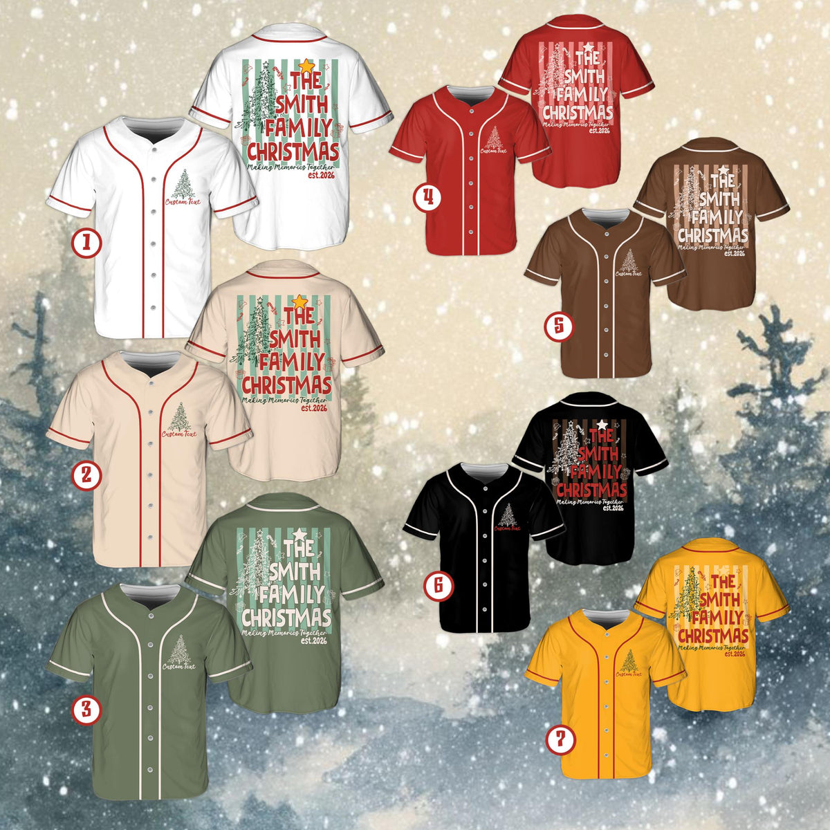 Additional lifestyle view of the personalized baseball jersey for Christmas