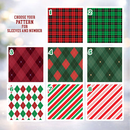 Multicolor view of the festive custom name and number baseball jersey design.