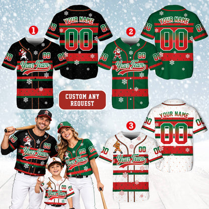 Close-up detail of the christmas baseball jersey character design