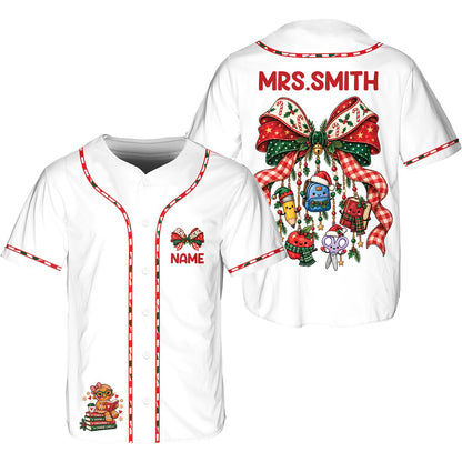Another back view of the personalized christmas baseball jersey