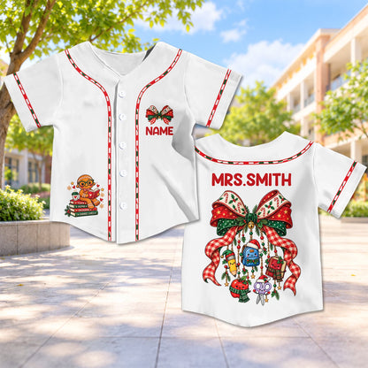 Wide back view showing the full custom name and holiday graphics