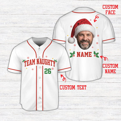 White custom baseball jersey showing customizable text and number on the front