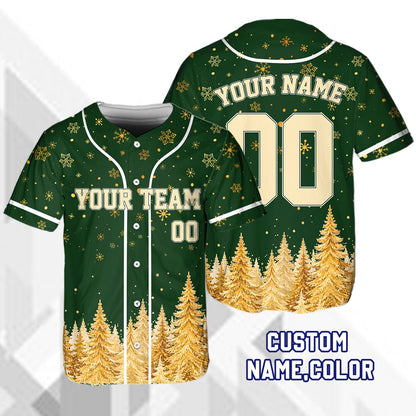 Stylized front view of the custom name and number holiday baseball jersey