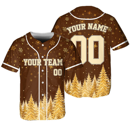 Alternate front view of the customized holiday baseball jersey