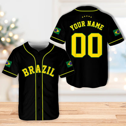 Black country baseball jersey, alternate front view
