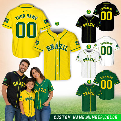 Multicolor country baseball jersey, side view
