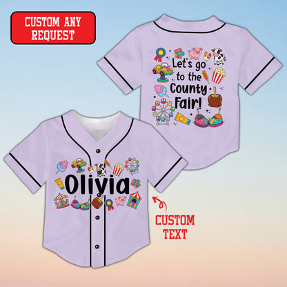 Front view of blue personalized baseball jersey with custom name space