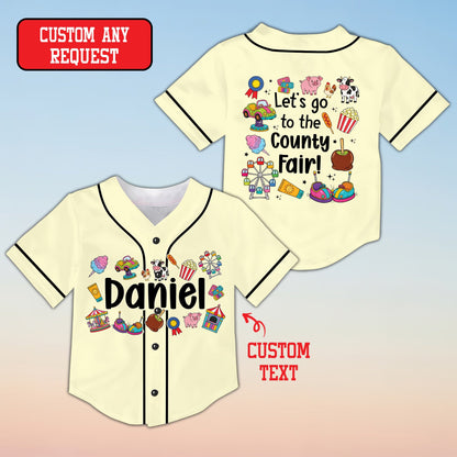 Front view of yellow personalized baseball jersey with custom name