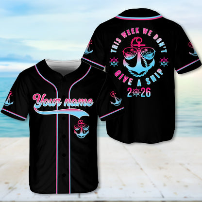 Another detailed front view of the black baseball jersey