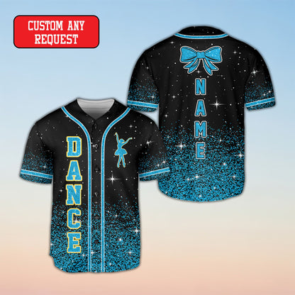 Another front angle view of the adult custom dance baseball jersey