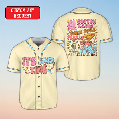 Yellow fair baseball jersey with custom text front view