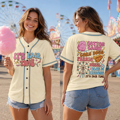 Lifestyle shot of an adult wearing a yellow personalized baseball jersey