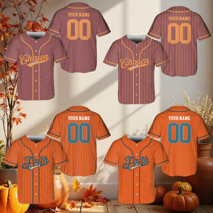 Solid and pinstripe variations of custom baseball jersey