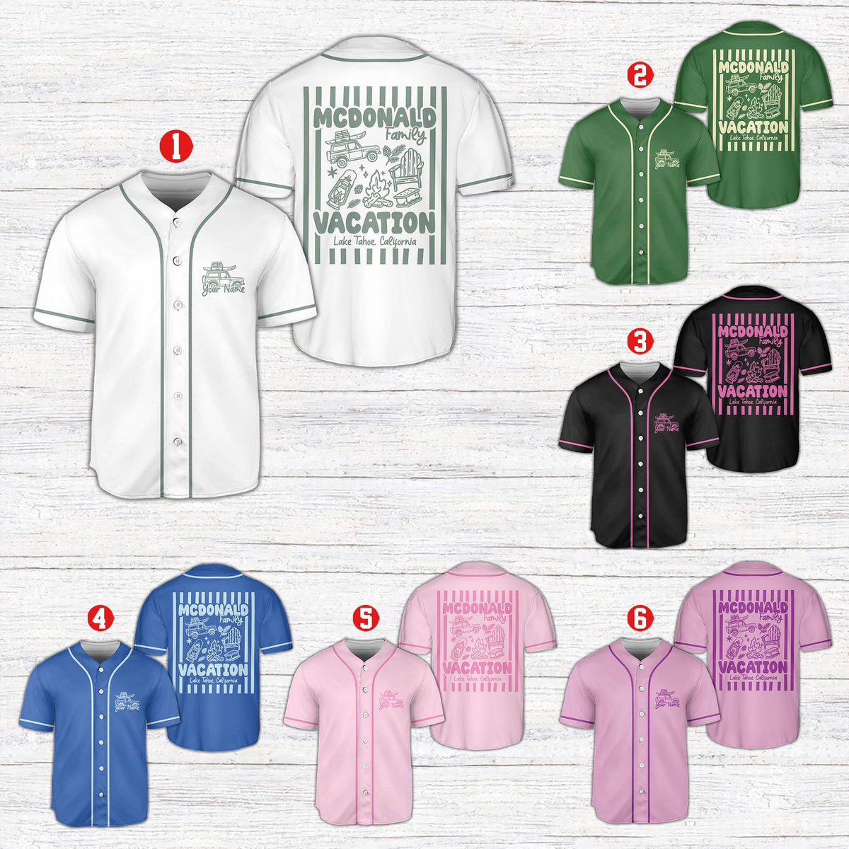 Lifestyle view of white personalized baseball jersey