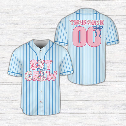 Blue personalized baseball jersey with custom name and number design