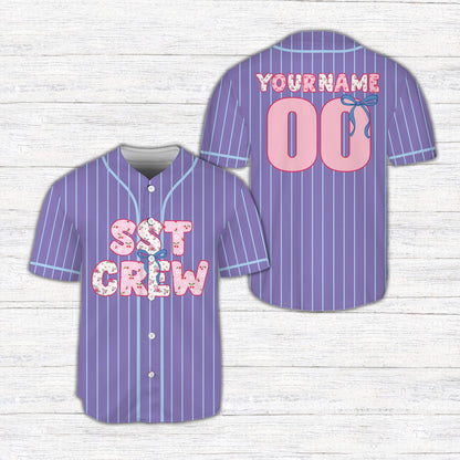 Purple personalized baseball jersey front design